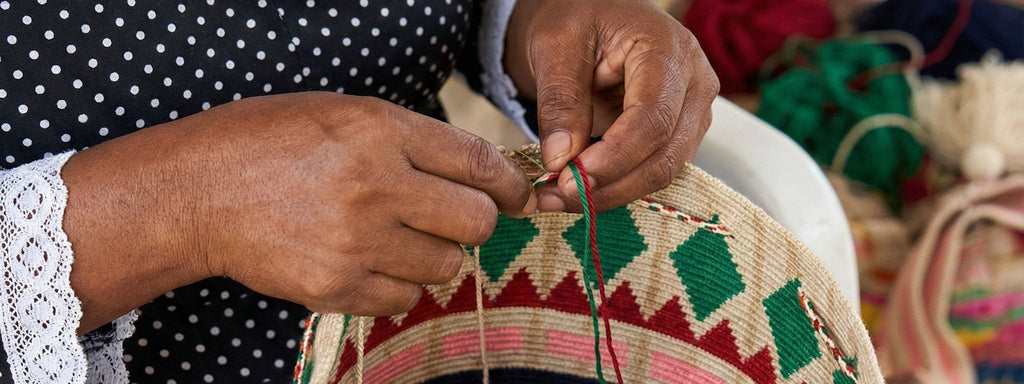 Wayuu crossbody bag (Green diamond pattern)