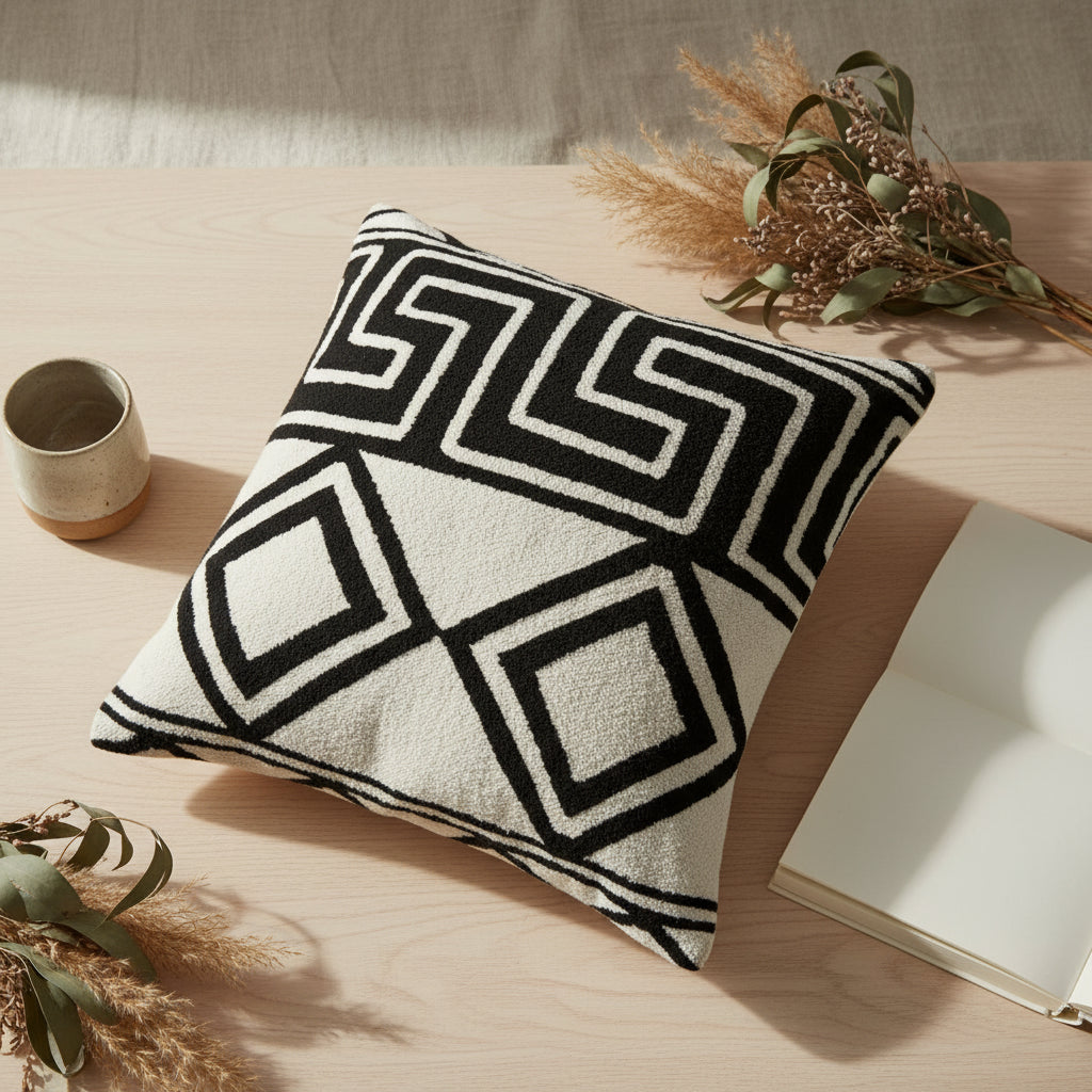 Wayuu square pillow (B/W)