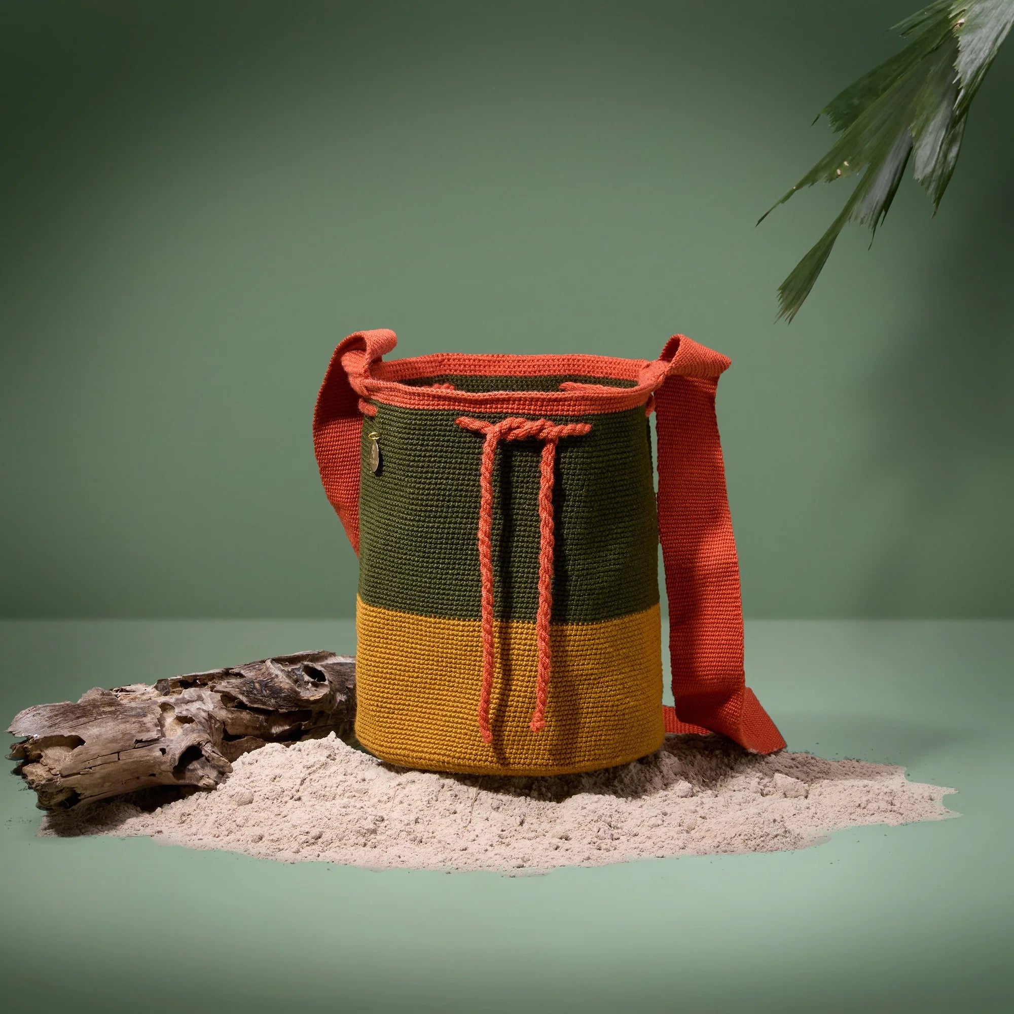 Guambiana shoulder bag (Green & Mustard)