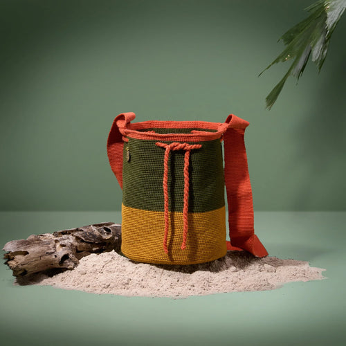 Guambiana shoulder bag (Green & Mustard)