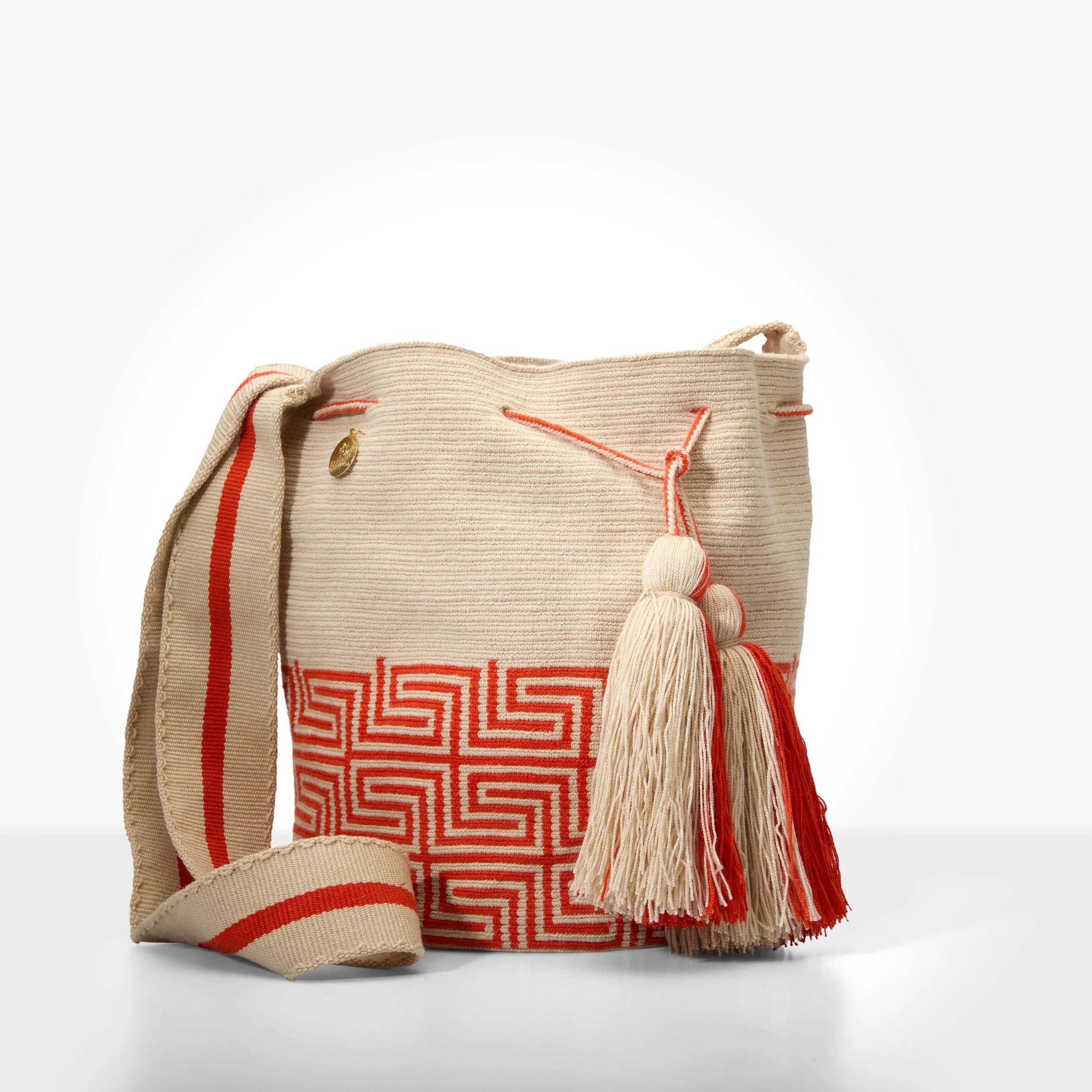 Wayuu crossbody bag (Orange geometric pattern)