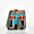 Wayuu crossbody bag (Orange & blue diamond pattern)