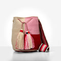 Wayuu crossbody bag (Pink and red block pattern)