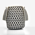 Wayuu Tote Bag - Black & white herringbone pattern