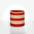 Iraca round basket (Red)