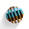 Wayuu Round Pillow (blue white black stripes)