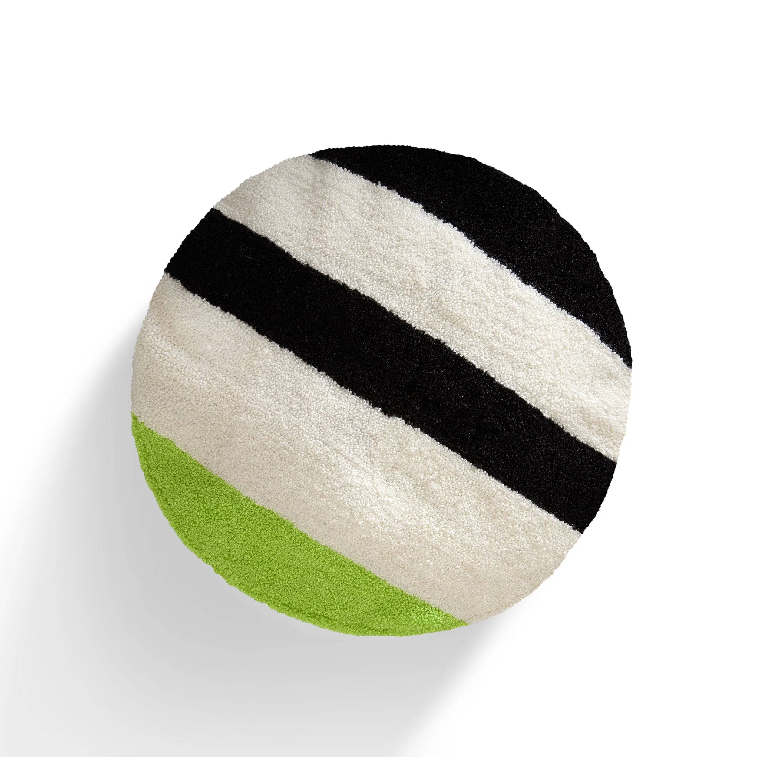 Wayuu Round Pillow (green, black and white)
