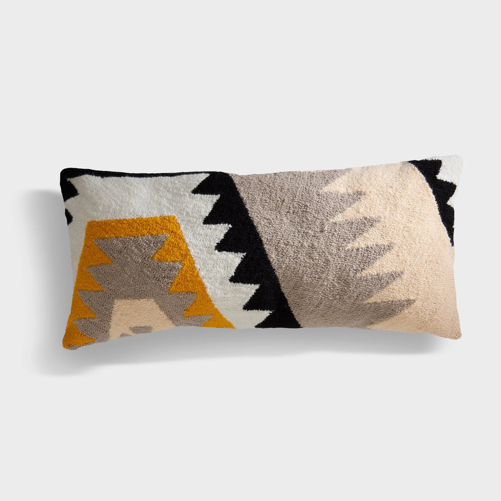 Wayuu Rectangle Pillow (orange-gray-cream pattern)