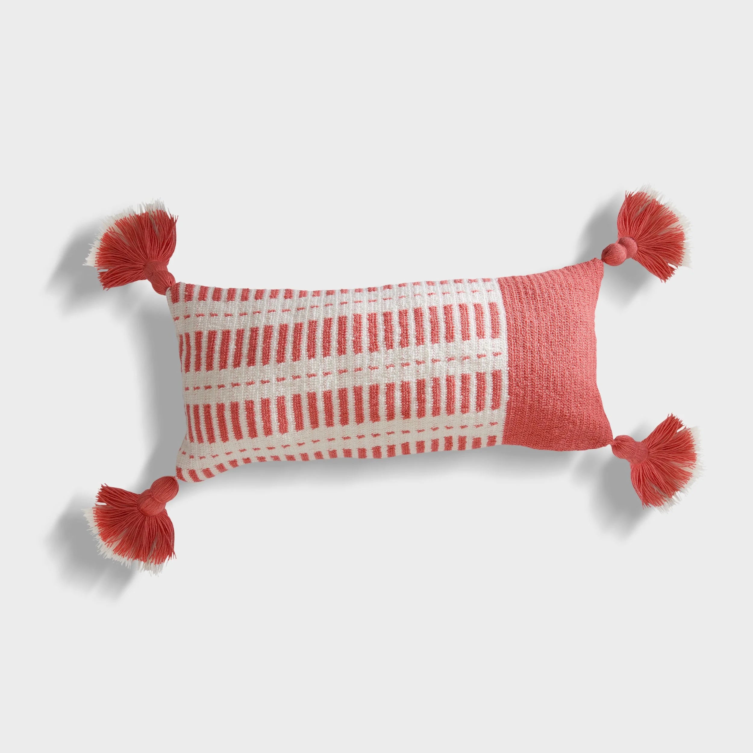 Wayuu Rectangle Pillow (stripes solid cream and red)