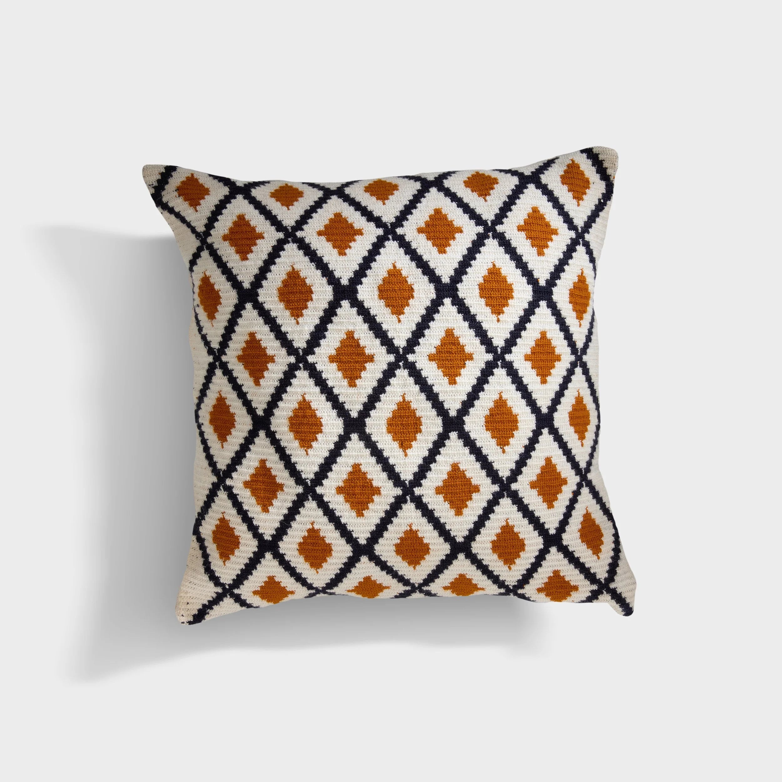 Wayuu square pillow (yellow blue grid)